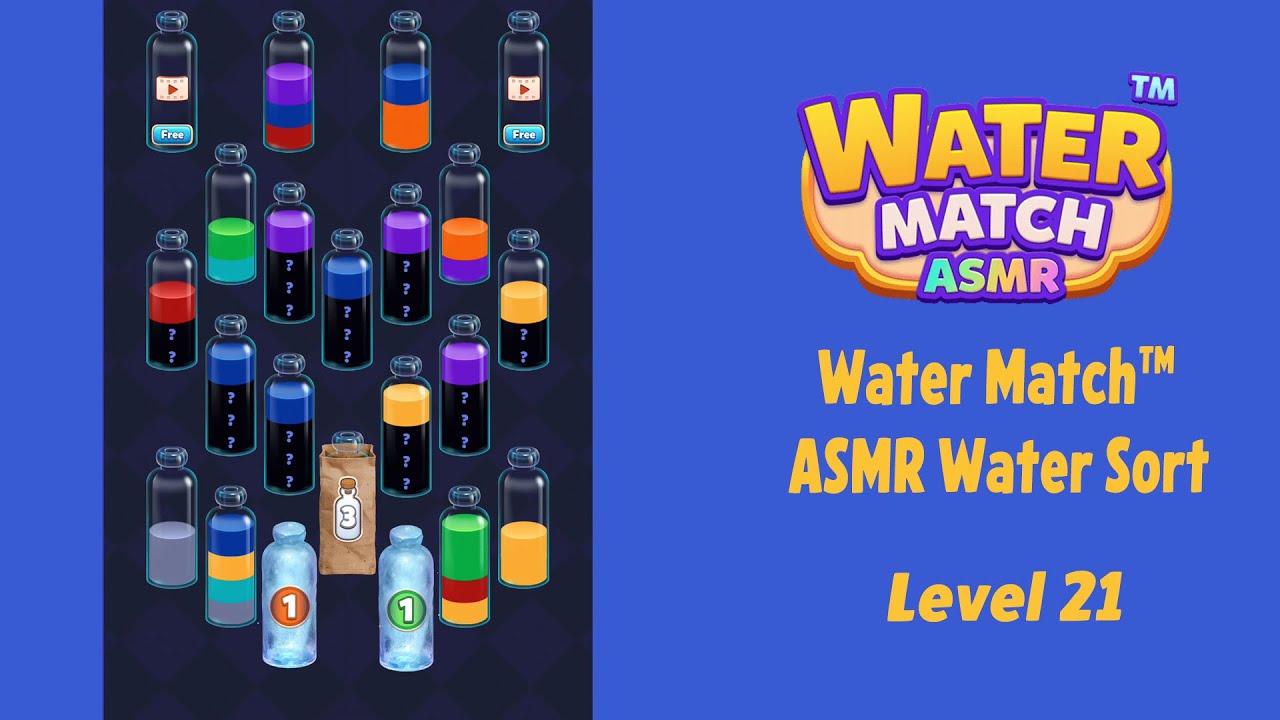 Water Match&trade; - ASMR Water Sort Level 21 Walkthrough | Gameplay Solution