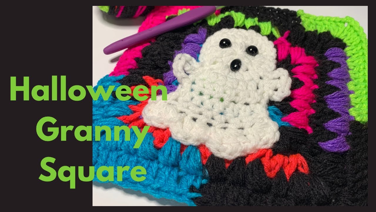 Halloween Granny Square Spooktacular, Ghost Granny Square, Puff Stitch Granny Square