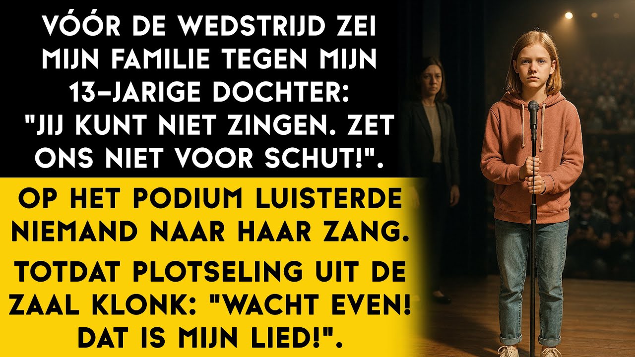 De familie lachte mijn 13-jarige dochter uit... totdat ze naar de microfoon liep