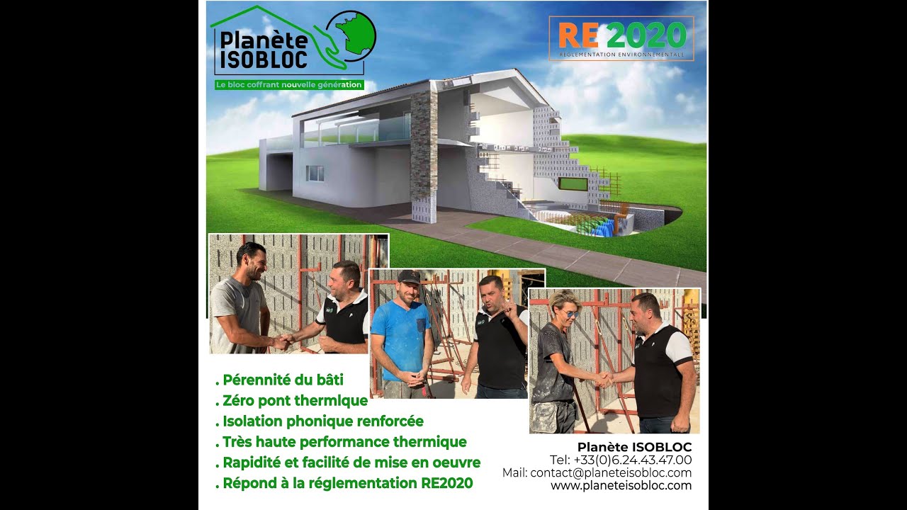 Chantier de 250 M&sup2; en Auto-Construction avec Plan&egrave;te IsoBloc le bloc coffrant 