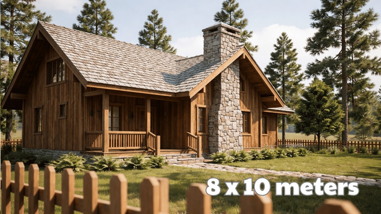 Gorgeous 2-Bedroom Rustic Small House Design (8x10m) - It's PERFECT!
