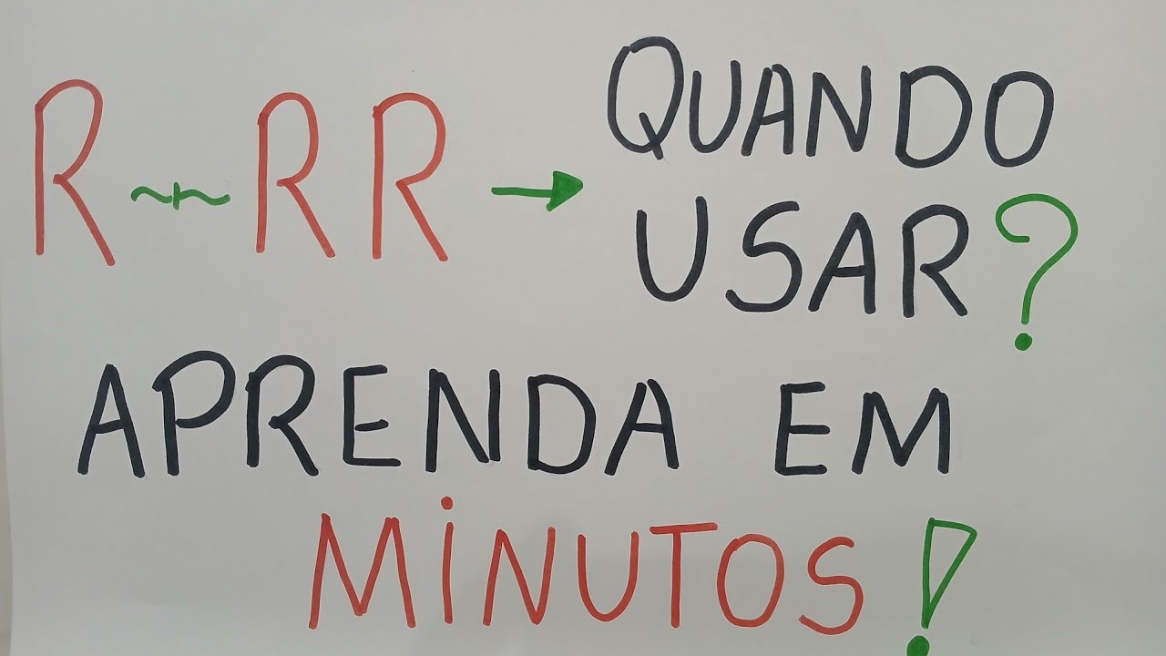 Aprenda a Escrever Palavras com R e RR de Forma FÁCIL