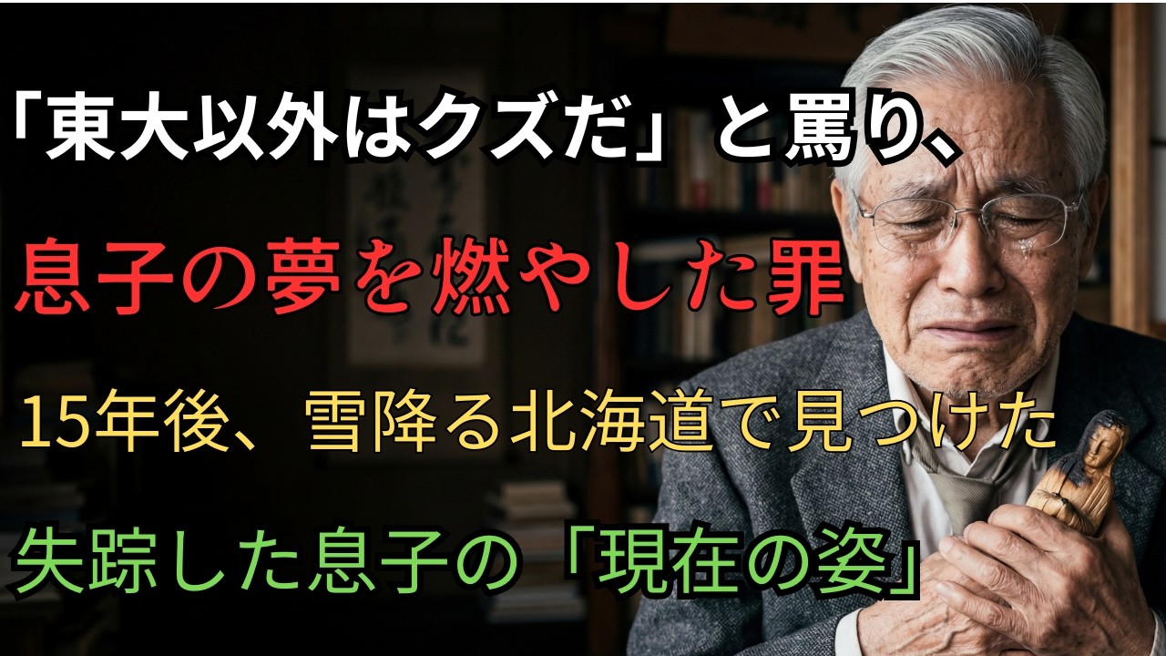 【朗読】「東大以外は人間のクズだ」息子の夢を燃やした校長の父。15年後、失踪した息子の