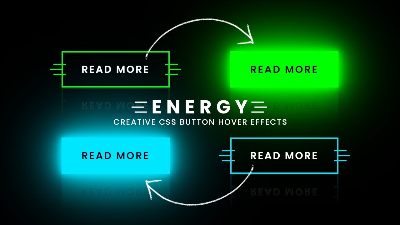 CSS Energy Button Hover Effects | Neon Light Animation Effects on Hover