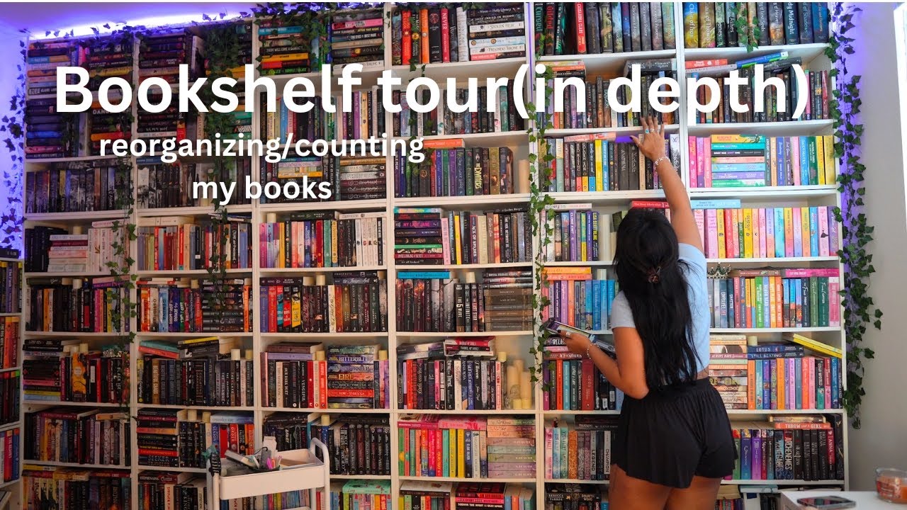 lets reorganize my shelves/ an in depth bookshelf tour