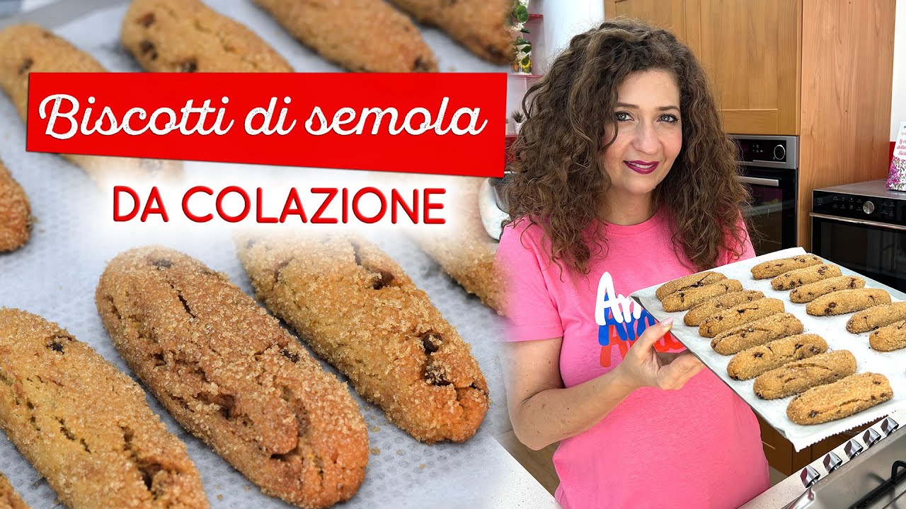 Biscotti di semola da colazione con gocce di cioccolato: sono super inzupposi!!!