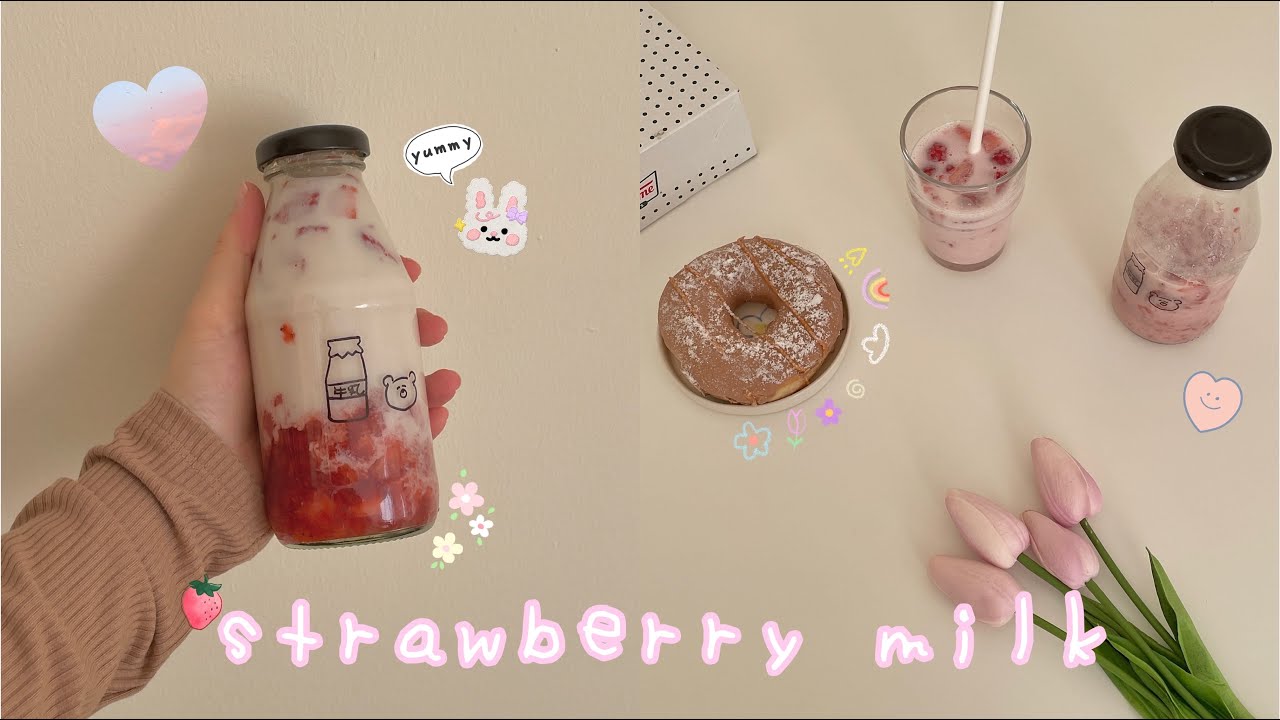 Real Strawberry Milk 🍓🥛🍩