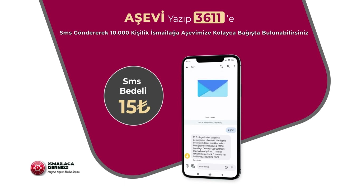 10 Bin Kişilik Aşevimize SMS ile Kolayca Bağışta Bulunabilirsiniz @ismailaganet