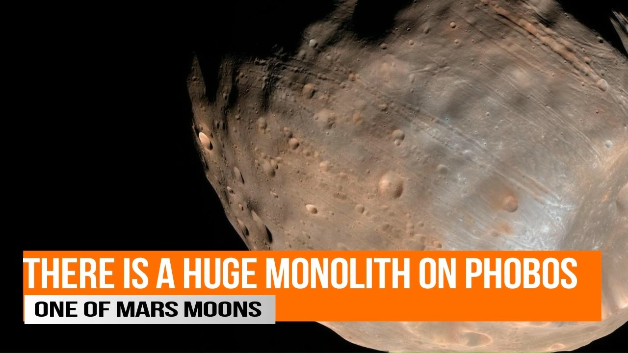 Huge Monolith on Phobos one of Mars Moons