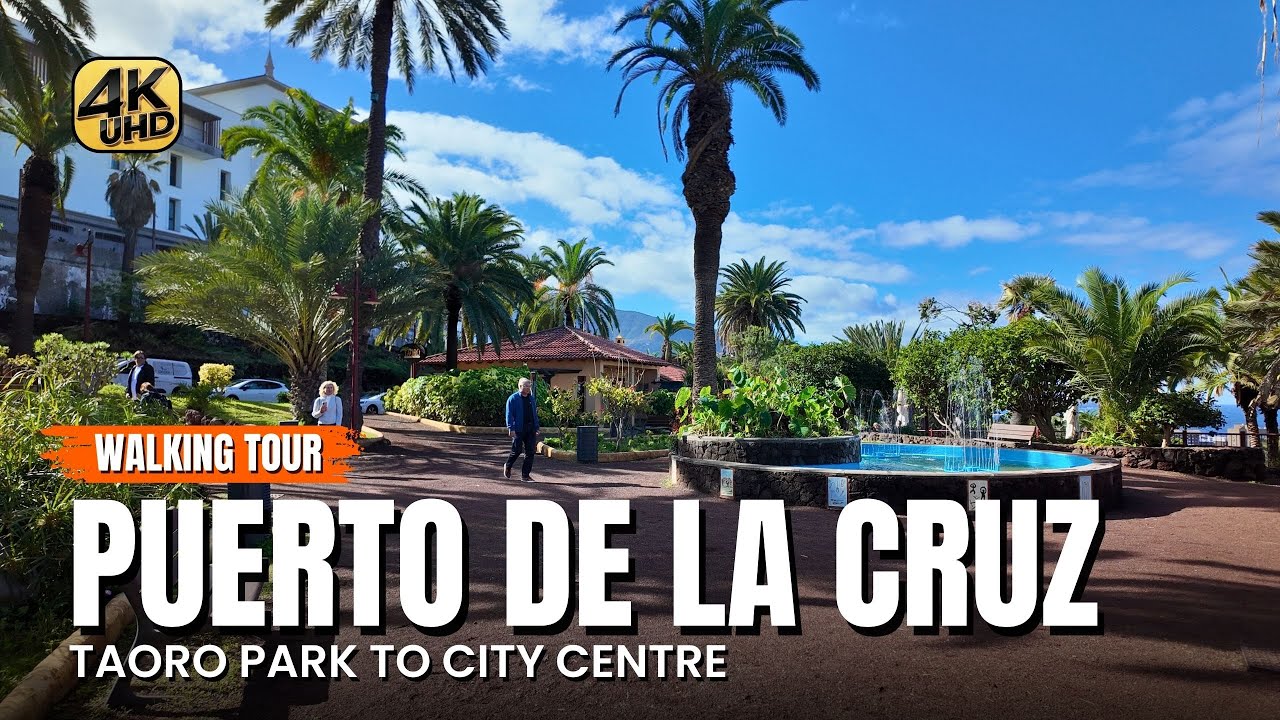Puerto de la Cruz, Tenerife 🇮🇨 Walking From Taoro Park to the Old Town | 4K