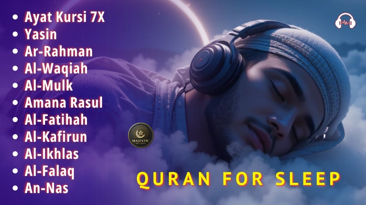 Uyqu uchun Qur'on 🌙 | Oyat Kursiy + Yasin + Ar-Rahman | Tez Uxlash by Alaa Aqel