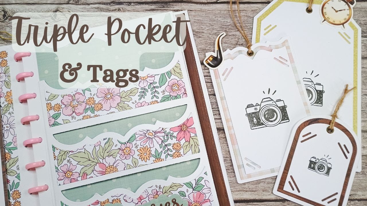Pretty Triple Pocket & Extra Large Tags Scrapbook Page