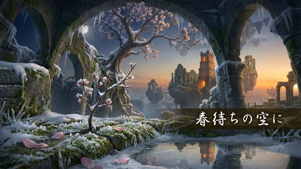 【5分BGM】春待ちの空に｜春を待つ静かな夜の和風ファンタジー