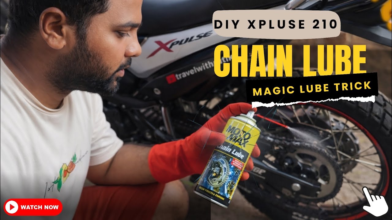 DIY Chain lube of my Xpluse 210🏍️, Maintain and clean process, Magic lube tricks you must try🪛⚙️