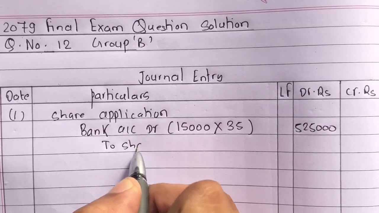 Issue Of Shares Class 12 || Issue of shares 2079 Final Exam Question Solutions || Class 12 Account