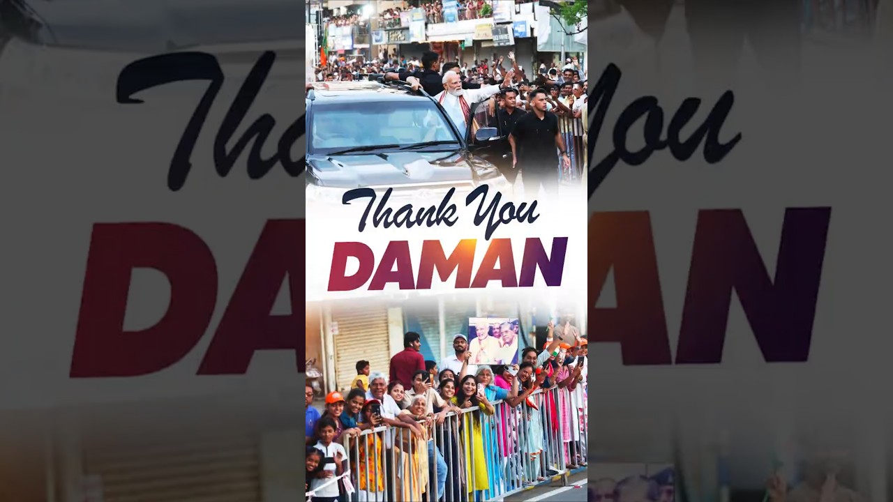 Daman gives a grand Welcome to PM Modi | #roadshow | #shorts
