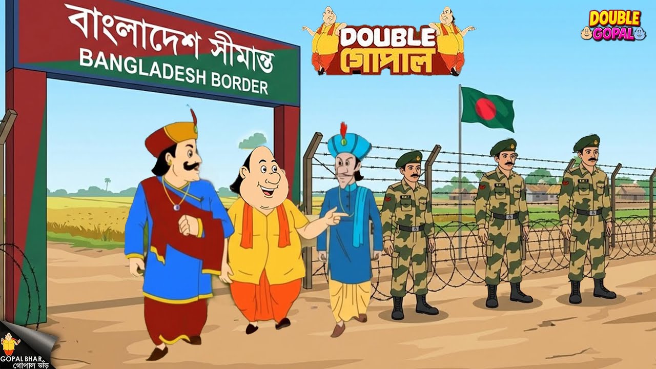 রাজা ও মন্ত্রীর সাথে গোপাল ভাণ্ড বাংলাদেশ সীমান্তে পৌঁছেছিলেন। | Gopal Bhar | গোপালভাঁড় | New