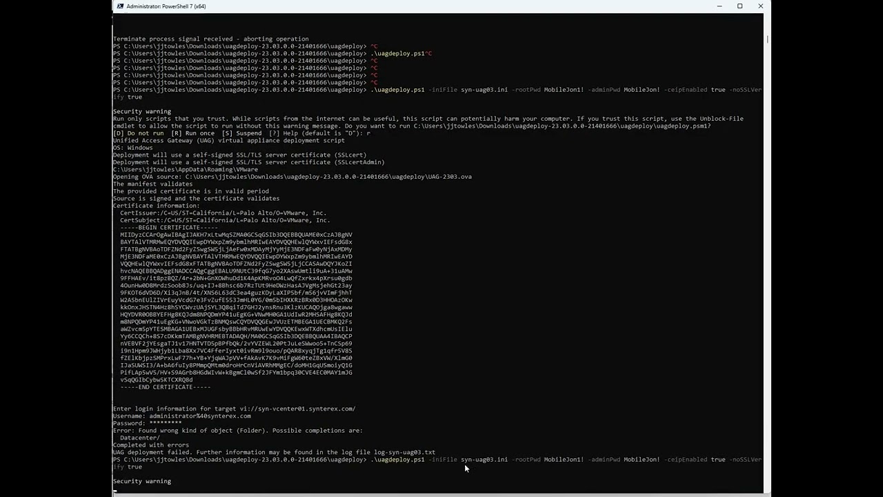Crafting the VI Path for Deploying UAGs with the VMware OVF Tool