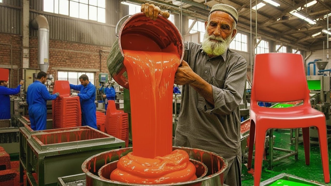 Mass Production: How Recycled Plastic Bags Become Beautiful Plastic Chairs 