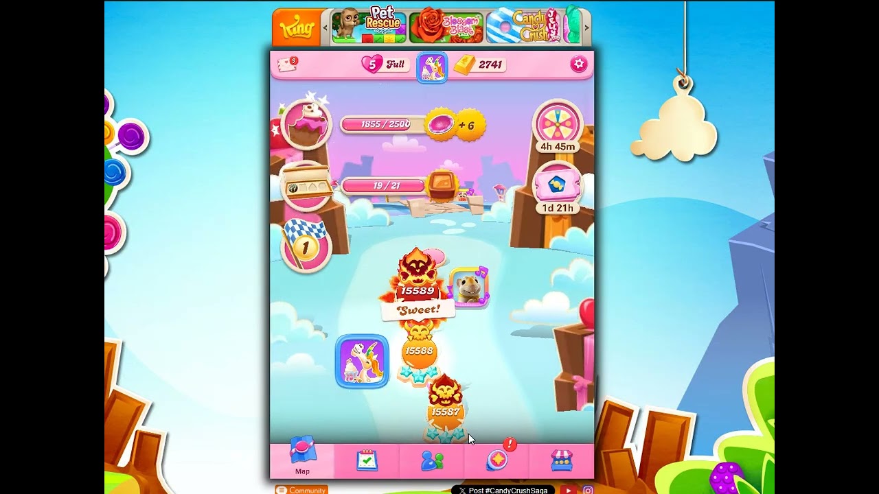 Candy Crush Saga Level 15586、15587、15588、15589、15590 by Funny❣