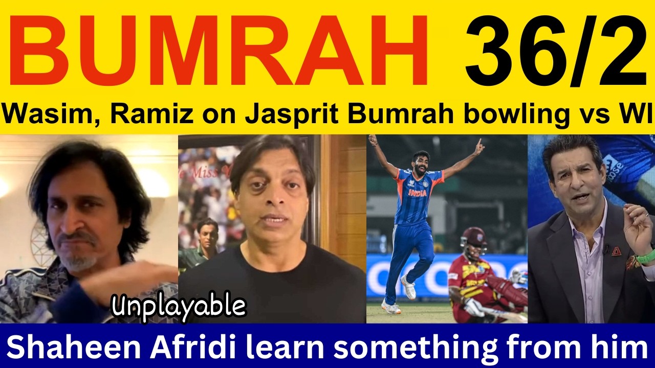 Wasim Akram latest on Bumrah 36/2 today IND vs WI | Pakistani Reaction, Ramiz Speaks, Shoaib Akhtar