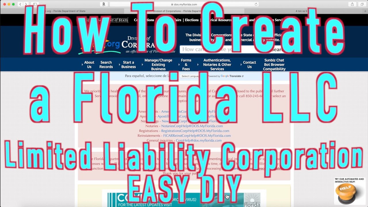 How to create a Florida LLC (Limited Liability Corporation) yourself - Easy DIY
