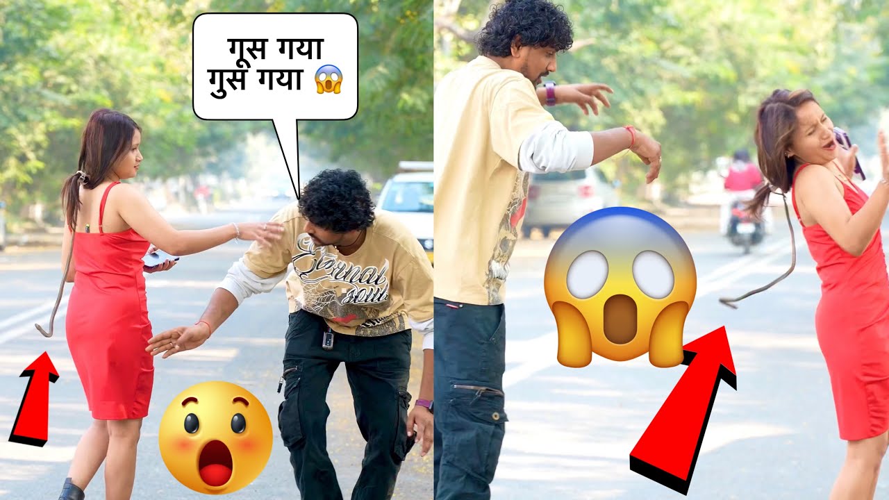 लड़की के पीछे निकला साप 😱 | Prank On Cute Girl 🥰 | At Manish 
