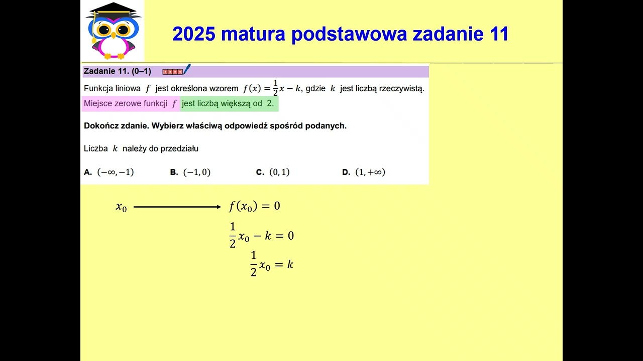 11 PP 2025 Matura matematyka poziom podstawowy, termin dodatkowy, czerwiec. zadanie 11. Funkcja