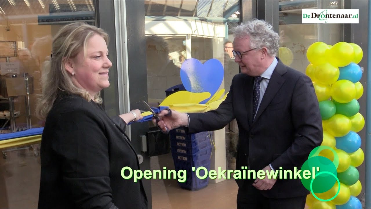 Opening Oekraïnewinkel in winkelcentrum Suydersee in Dronten