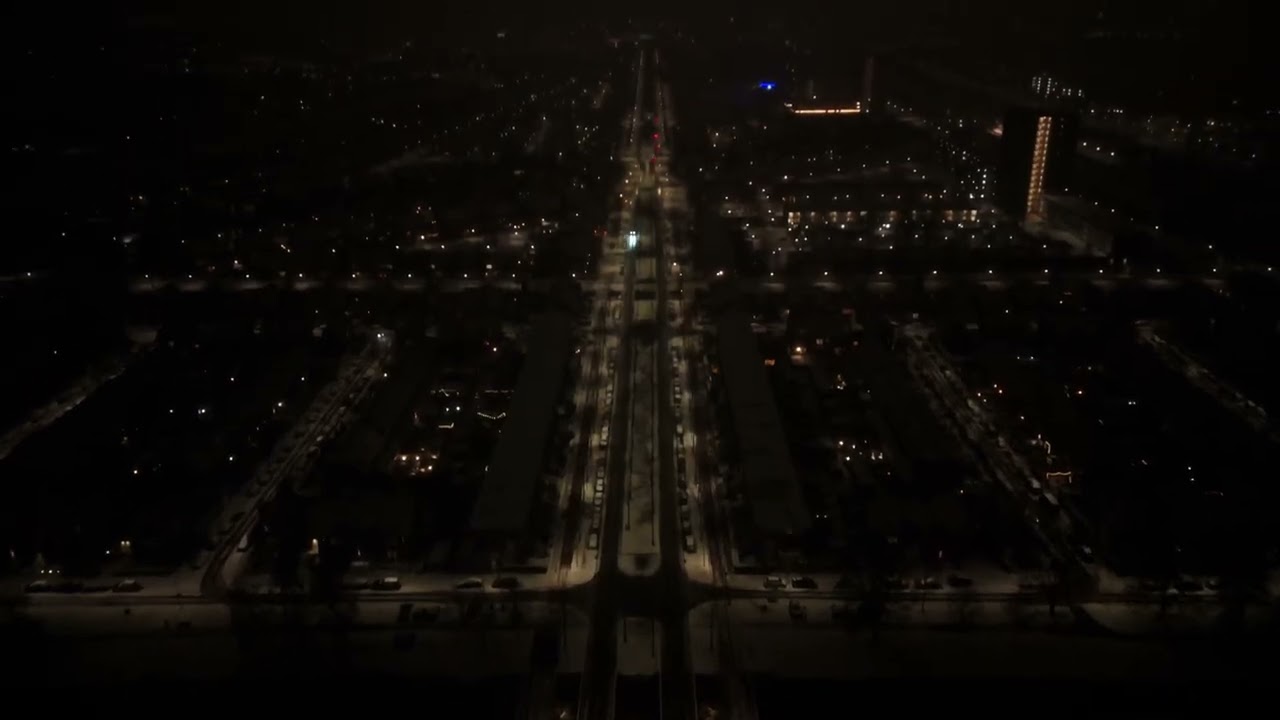 Snowfall and Streetlights | Aerial Perspectives