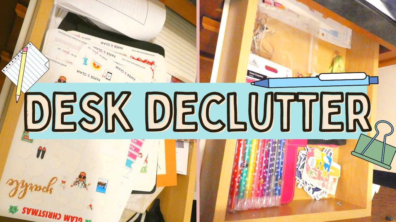DESK DRAWER CLEAN OUT I DECLUTTER AND ORGANIZE OFFICE SPACE  WITH ME