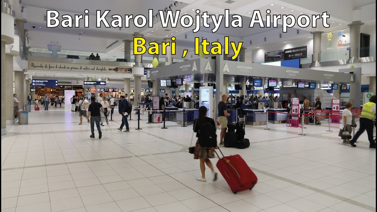 walking tour Bari Karol Wojtyla International Airport , Bari Airport, Italy