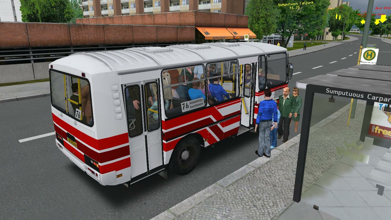 Omsi 2 карта Great_Grundorf автобус ПАЗ 32054-07 маршрут №73