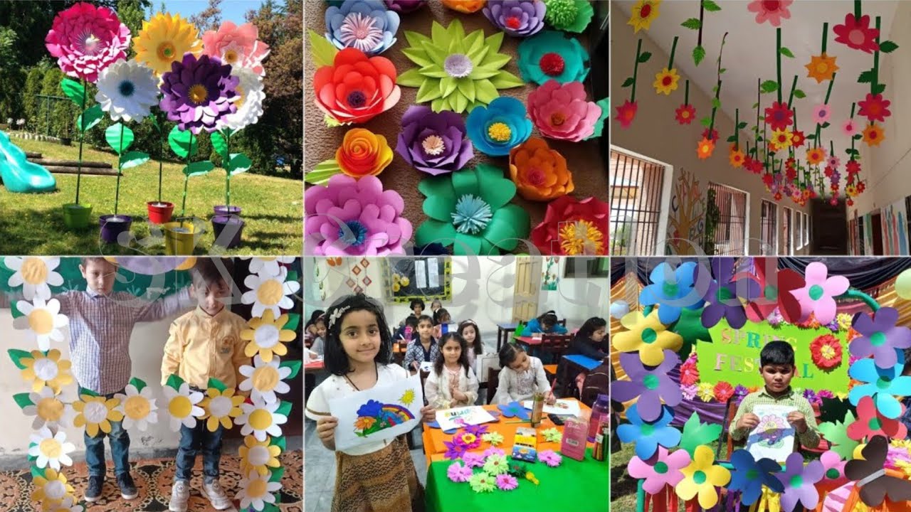 Spring festival par school decoration kay ideas| How to celebrate spring festival| Jashion e bahara