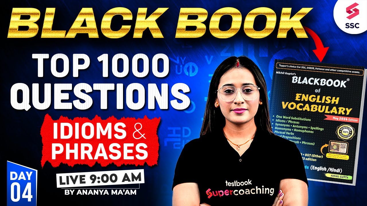 Black Book Vocabulary | Top 1000 Vocab Questions for SSC CGL/CHSL 2025 | By Ananya Ma’am #4
