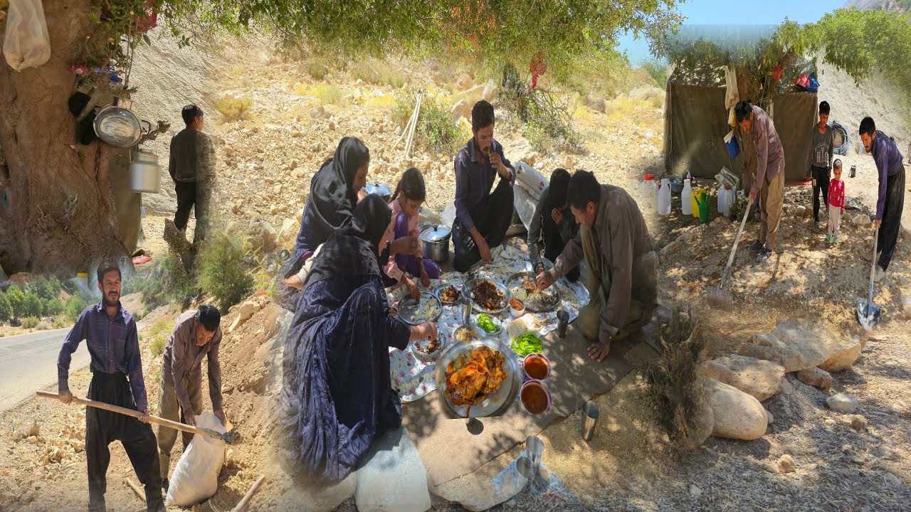 Nomadic Life: Building a Platform to Sit on | Nomadic Cooking🥘 Cooking Local Food in Zagros ⛰️