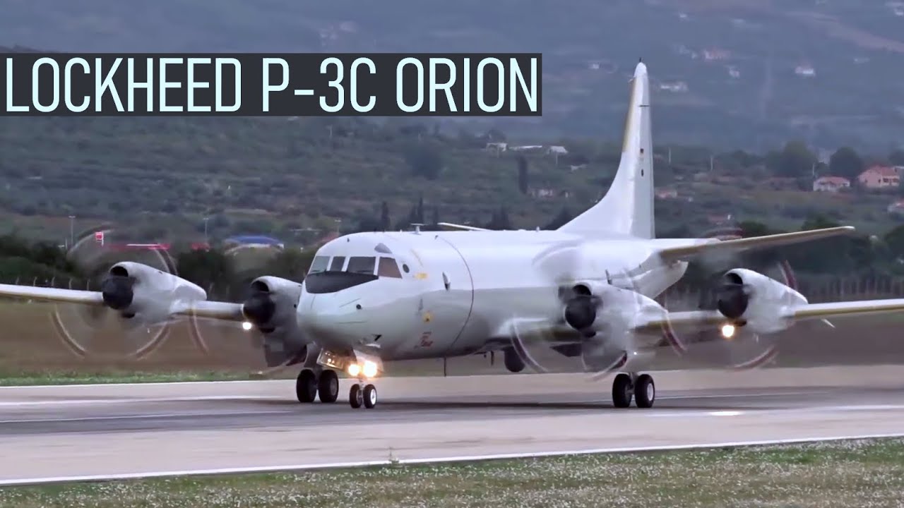Lockheed P-3C Orion - Close-up Takeoff with Awesome Engine Sound - Split Airport SPU/LDSP