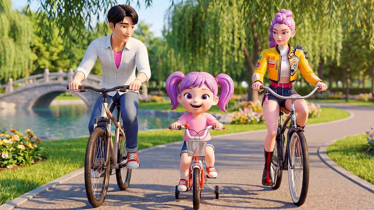 Baby Rumi rides a bike for the first time! 😍🚴‍♂️ | K-Pop Hunters