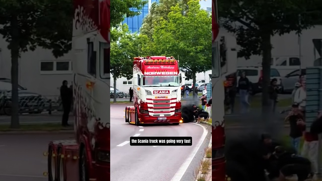 SCANIA trucks emit thick smoke to fans‼️😱