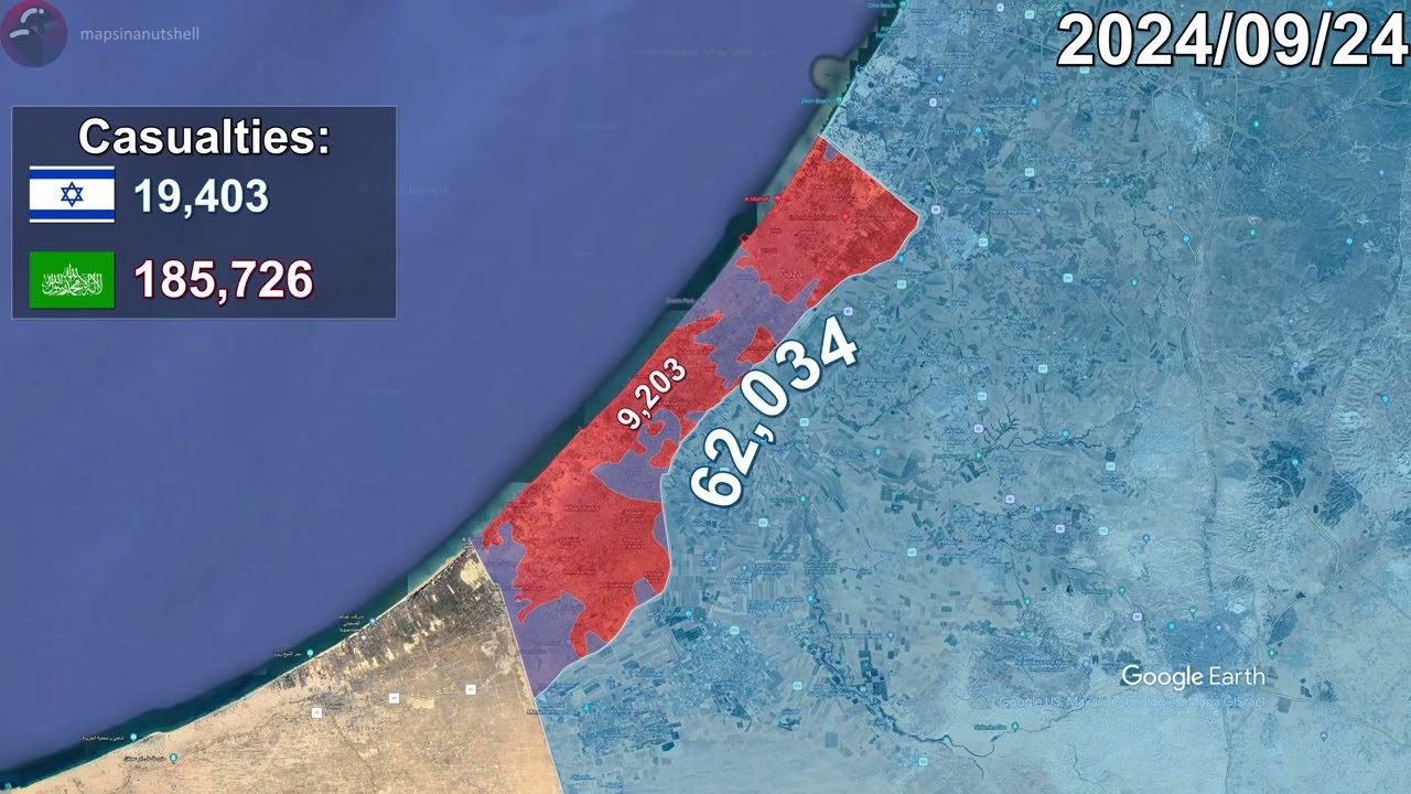 Israel-Hamas War: Every Day to February 2026 Mapped using Google Earth