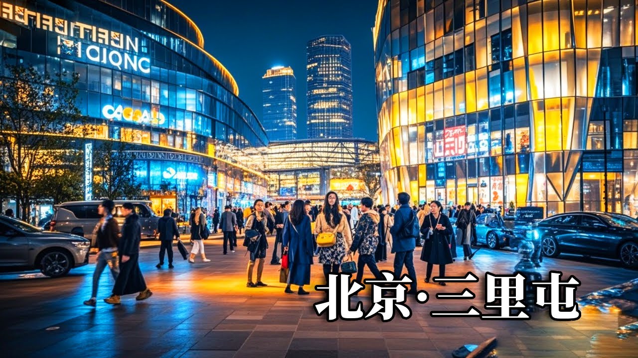 实拍北京最时髦的地方，逛一逛三里屯太古里的夜景，堪称时尚潮流的聚集地【行走世界的北京老刘】