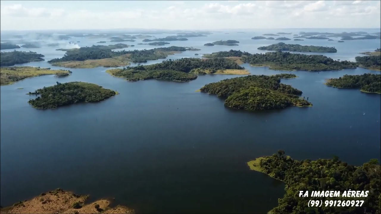 Imagem aérea vila Polo Pesqueiro Novo Repartimento pará represa de Tucuruí