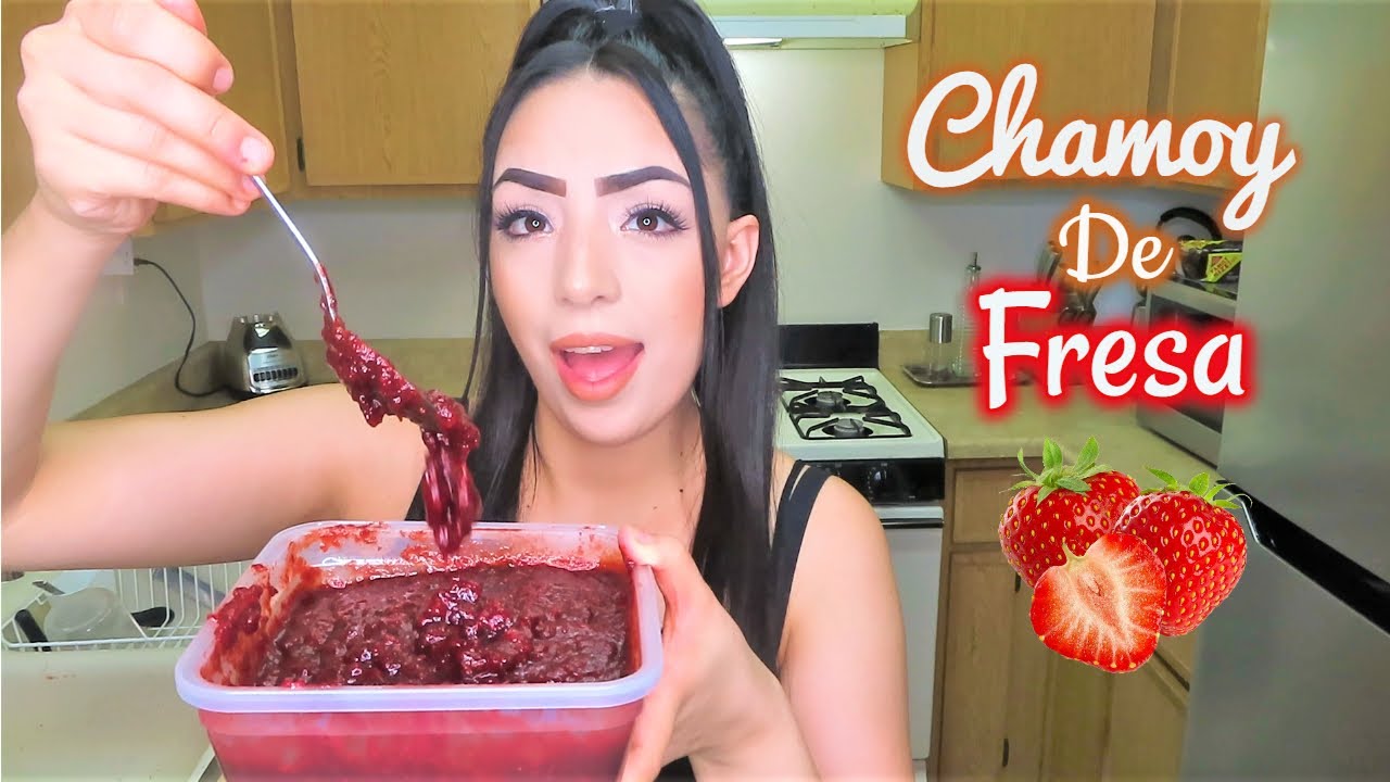 HOW TO MAKE HOMEMADE CHAMOY DE FRESA (SPICEY)
