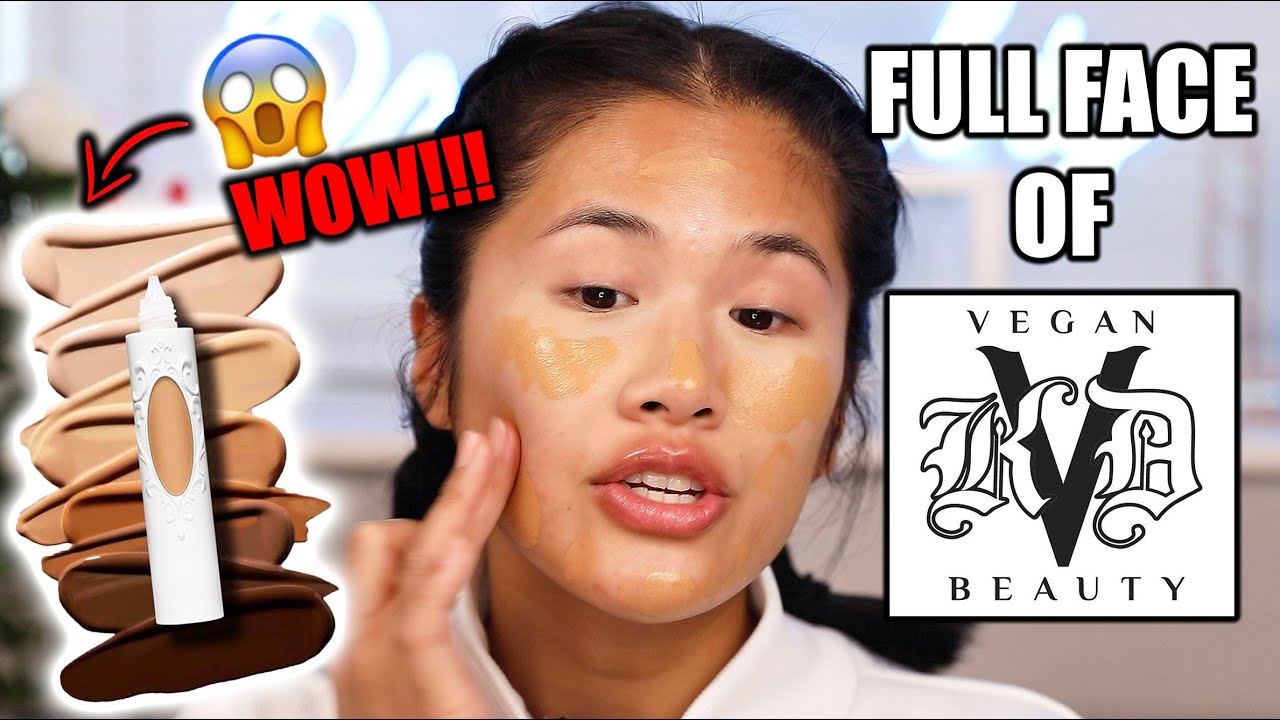 AD - DOING A FULL FACE OF KVD VEGAN BEAUTY AND IM SHOCKED!!