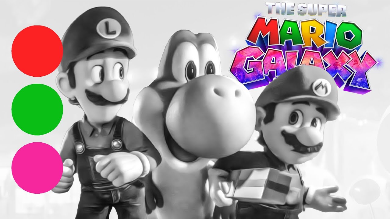 Coloring The Super Mario Galaxy Movie | Black and White to Color | Super Mario Coloring Pages