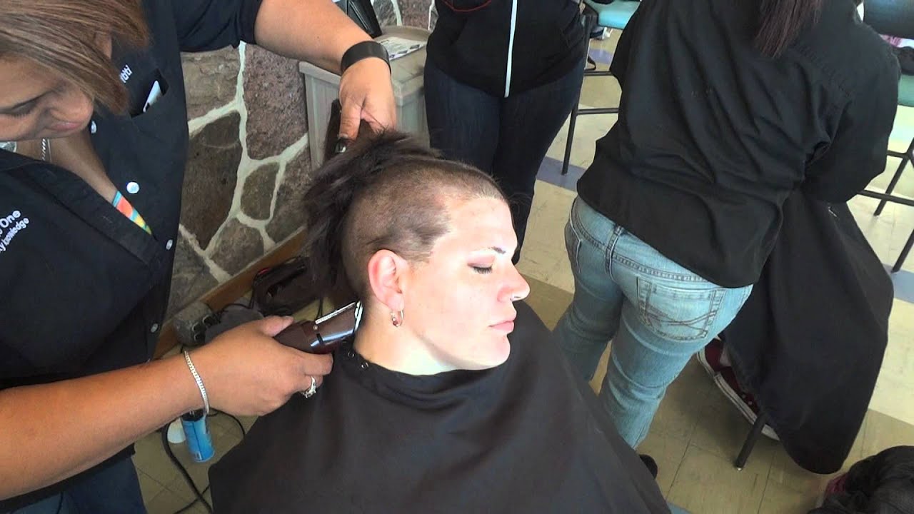 Going Bald for Bucks 2012 Terror Technologies Jessie shaves it all off