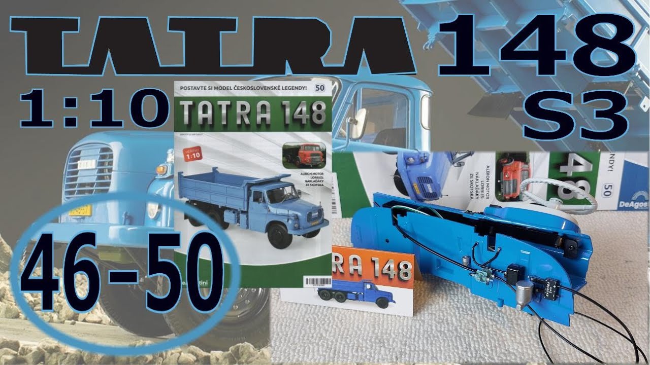 Tatra 148 S3 1:10 DeAgostini - part 46+47+48+49+50 – volant, díly přepážky motoru, pedály a sedák