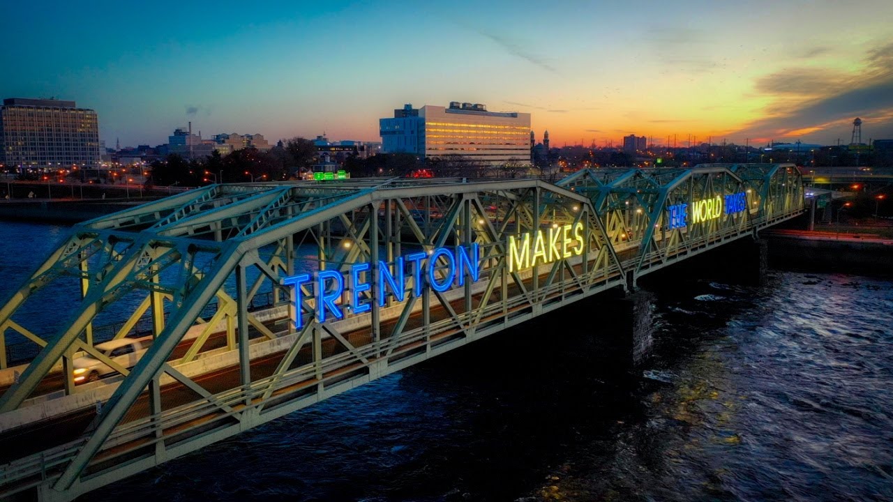 A morning aerial visit to Trenton NJ from Morrisville PA
