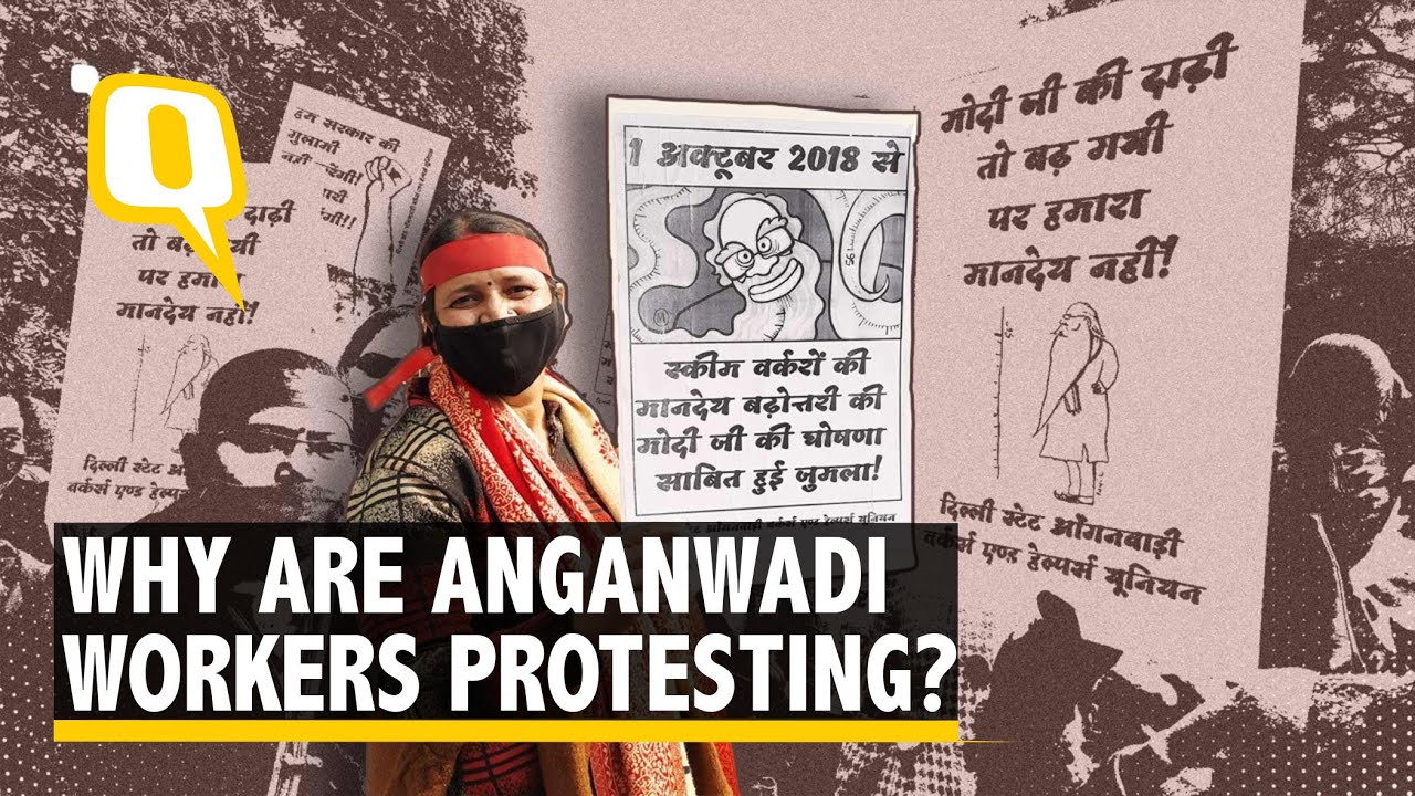 Low Pay, No Holidays, False Promises: Why Anganwadi Workers in Delhi Are Protesting | The Quint