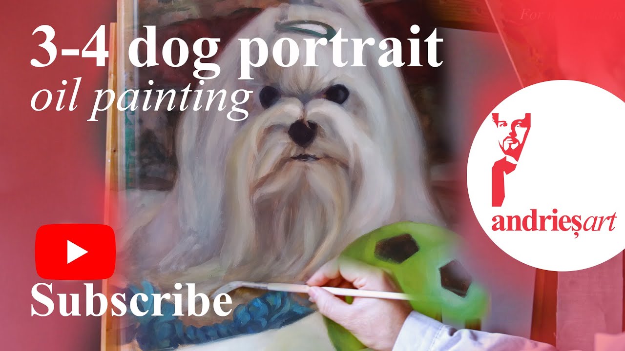 Oil painting - part 3 of 4 | time lapse - dog portrait